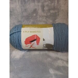 Mainstays 4-Ply Worsted Weight Yarn Acrylic Skein Country Blue Medium 7 oz